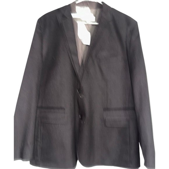 NWT Joseph Abboud Mens 2 Button Blazer Sport Coat Sz XL Dark Brown Poly Blend
